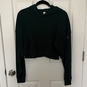 ALO Yoga Forest Green Ribbed Hoodie